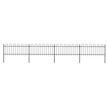 Elegant Black Garden Fence with Hoop Top | 6.8x0.8 m