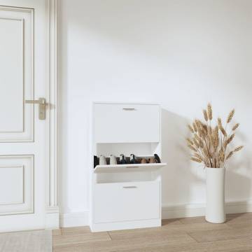 Shoe Cabinet White 59x17x108 cm - Modern Storage Solution