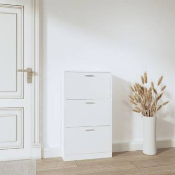 Shoe Cabinet White 59x17x108 cm - Modern Storage Solution