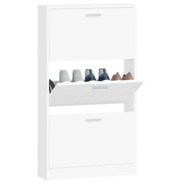 Shoe Cabinet White 59x17x108 cm - Modern Storage Solution