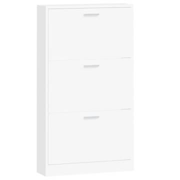 Shoe Cabinet White 59x17x108 cm - Modern Storage Solution