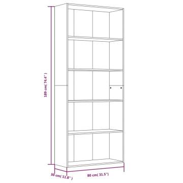 5-Tier Book Cabinet Grey Sonoma - Stylish Storage Solution