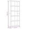 5-Tier Book Cabinet Grey Sonoma - Stylish Storage Solution