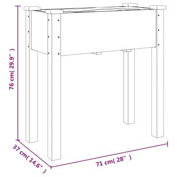 Wheeled Planter with Liner - Solid Wood Fir 71x37x80 cm