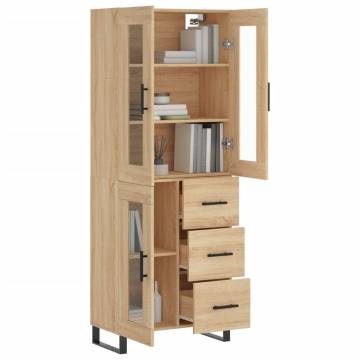 Stylish Highboard Sonoma Oak - 69.5x34x180 cm