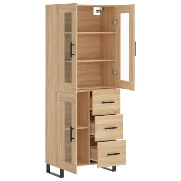 Stylish Highboard Sonoma Oak - 69.5x34x180 cm