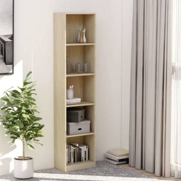 5-Tier Book Cabinet Sonoma Oak - Stylish Storage Solution