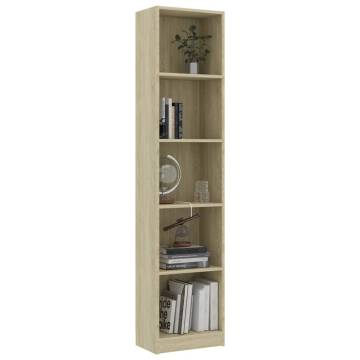 5-Tier Book Cabinet Sonoma Oak - Stylish Storage Solution