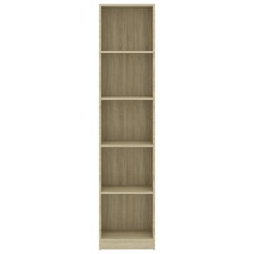 5-Tier Book Cabinet Sonoma Oak - Stylish Storage Solution