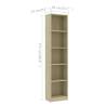 5-Tier Book Cabinet Sonoma Oak - Stylish Storage Solution