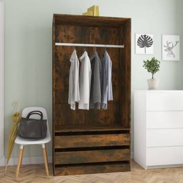 Smoked Oak Wardrobe - Stylish Storage Solution | HipoMarket