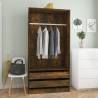 Wardrobe Smoked Oak 100x50x200 cm Engineered Wood Colour smoked oak Size 100 x 50 x 200 cm Quantity in Package 1 Amount 2 drawers 