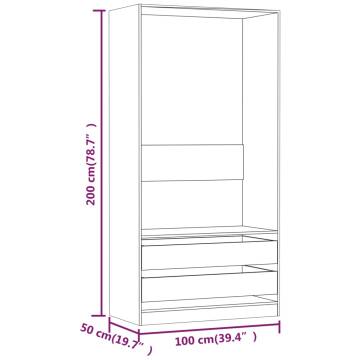 Smoked Oak Wardrobe - Stylish Storage Solution | HipoMarket