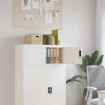 File Cabinet White 90x40x40 cm Steel - Stylish & Secure Storage