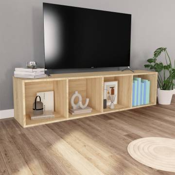 Sonoma Oak Book Cabinet/TV Cabinet - Sleek Design 36x30x143 cm