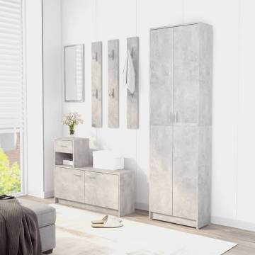 Concrete Grey Hallway Wardrobe - Stylish & Functional Storage