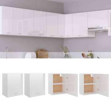 High Gloss White Hanging Cabinets - Stylish Storage Solution