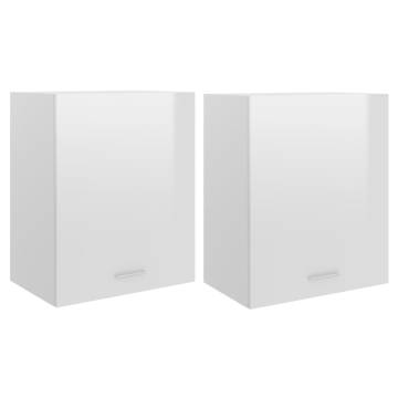 High Gloss White Hanging Cabinets - Stylish Storage Solution