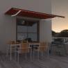 Manual Retractable Awning with LED 500x350 cm Orange and Brown Colour multicolour Size 500 x 350 cm Quantity in Package 1 