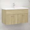 Sink Cabinet with Built-in Basin Sonoma Oak Engineered Wood Colour sonoma oak Size 80 x 38.5 x 46 cm Quantity in Package 1 Model with faucet & drain 