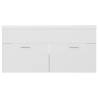 High Gloss White Sink Cabinet with Built-in Basin - Hipomarket