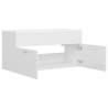 High Gloss White Sink Cabinet with Built-in Basin - Hipomarket