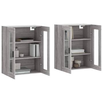 Wall Mounted Cabinets 2 pcs Grey Sonoma | Stylish Storage Solution