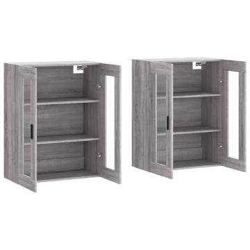 Wall Mounted Cabinets 2 pcs Grey Sonoma | Stylish Storage Solution