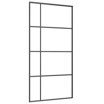 Sliding Door Frosted ESG Glass & Aluminium 102.5x205 cm Black