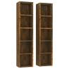 CD Cabinets 2 pcs in Smoked Oak - Space-Saving Solution