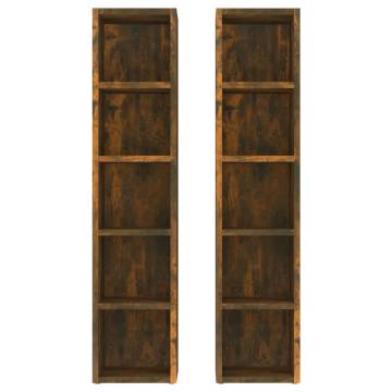 CD Cabinets 2 pcs in Smoked Oak - Space-Saving Solution