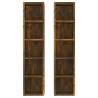 CD Cabinets 2 pcs in Smoked Oak - Space-Saving Solution