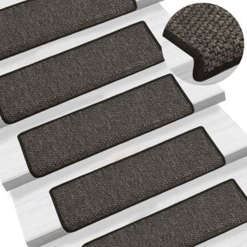 Stair Mats Self-Adhesive Sisal-Look 15 pcs | Anthracite