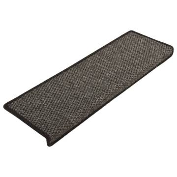 Stair Mats Self-Adhesive Sisal-Look 15 pcs | Anthracite