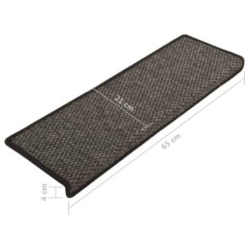 Stair Mats Self-Adhesive Sisal-Look 15 pcs | Anthracite