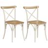 Cross Chairs Set of 2 - White Solid Mango Wood | Hipo Market