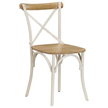 Cross Chairs Set of 2 - White Solid Mango Wood | Hipo Market