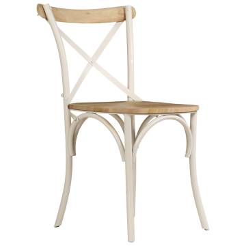 Cross Chairs Set of 2 - White Solid Mango Wood | Hipo Market