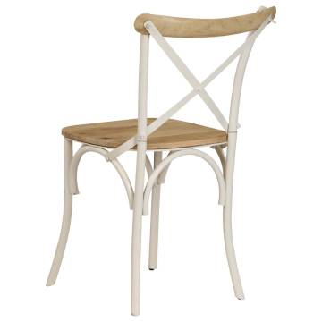 Cross Chairs Set of 2 - White Solid Mango Wood | Hipo Market