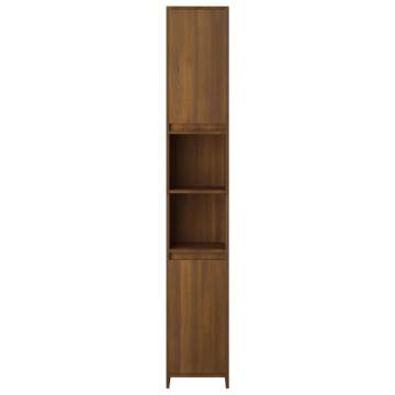 Brown Oak Bathroom Cabinet - Engineered Wood 30x30x183.5 cm