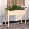 Wheeled Planter with Liner 118x59x80 cm Solid Wood Fir Colour natural Size 118 x 59 x 80 cm Quantity in Package 1 