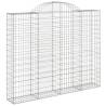 Arched Gabion Baskets - 2 pcs Galvanised Iron Garden Barriers