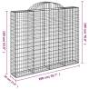 Arched Gabion Baskets - 2 pcs Galvanised Iron Garden Barriers