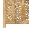 Hand Carved 4-Panel Room Divider - Solid Mango Wood 160x165 cm