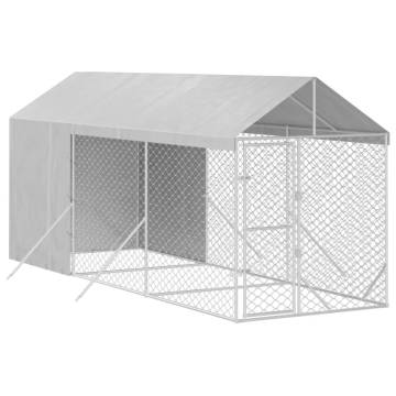 Outdoor Dog Kennel with Roof - Galvanised Steel 2x6x2.5 m