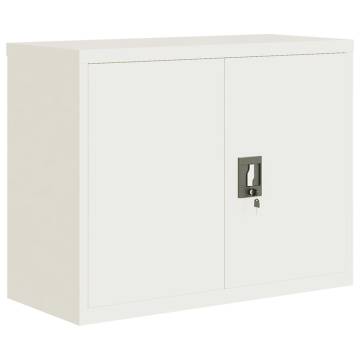 Elegant White Steel File Cabinet - 90x40x110 cm