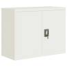 Elegant White Steel File Cabinet - 90x40x110 cm