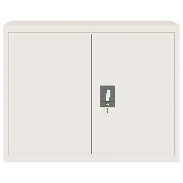 Elegant White Steel File Cabinet - 90x40x110 cm