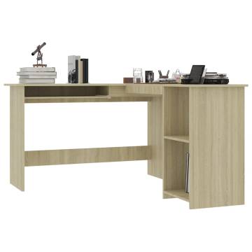 L-Shaped Corner Desk Sonoma Oak - Stylish Workstation