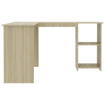 L-Shaped Corner Desk Sonoma Oak - Stylish Workstation